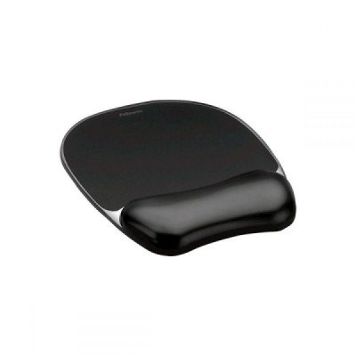 MousePad Gel Crystal-Fellowes με Υποστήριγμα Καρπού Μαύρο